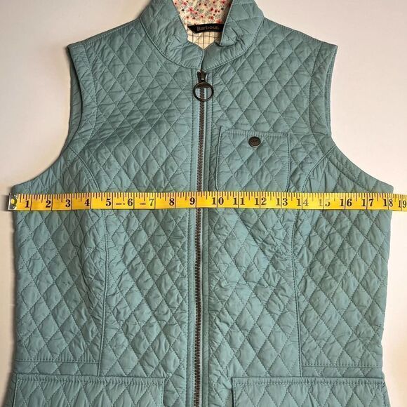 Barbour Brush Gilet Vest in Blue w Floral Detail Womens US Size 6 EUC Classic - Picture 4 of 10